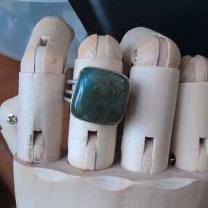 Moss Agate Silver Ring